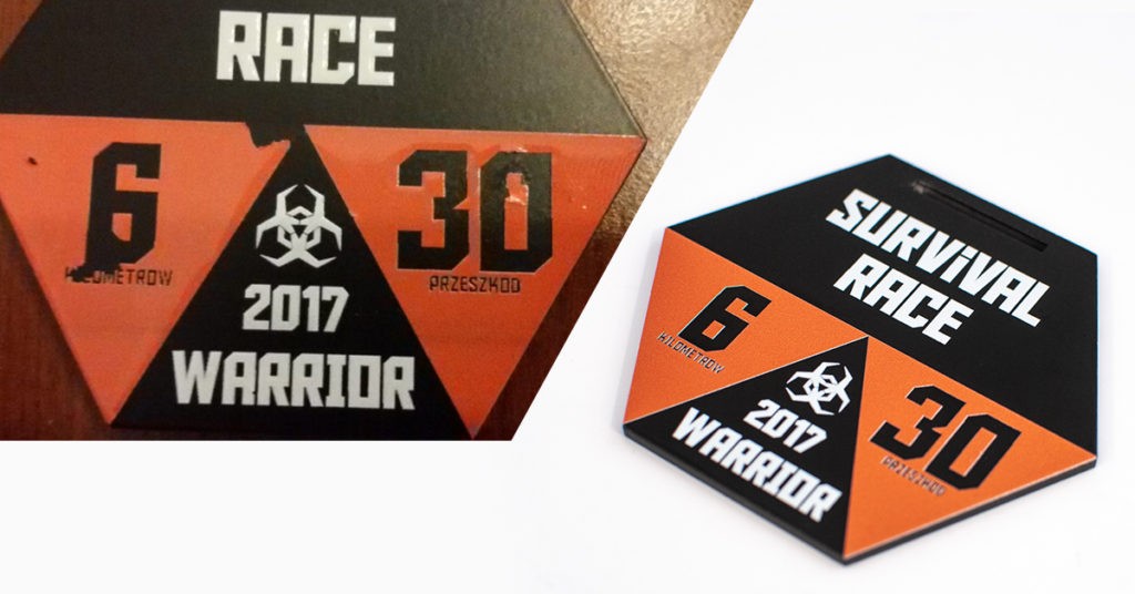 Survival race sports medals with defect